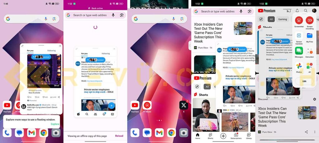 OPPO Reno10 Pro 5G multi-window and split-screen multitasking by Revu Philippines