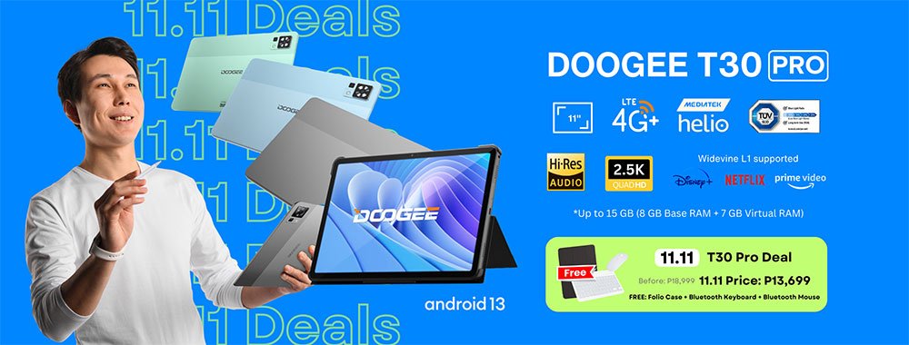  DOOGEE T30 PRO Tablet,11'' 2.5K Android 13 Tablets