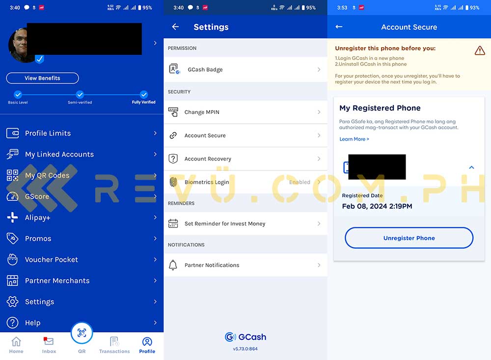 How to unregister from GCash Account Secure via Revu Philippines