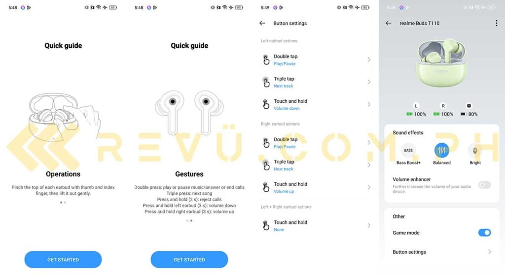 realme Link app on the realme Buds T110 via Revu Philippines