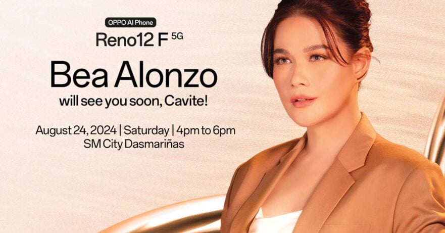 Bea Alonzo August 2024 meet and greet for OPPO Reno12 F 5G details via Revu Philippines