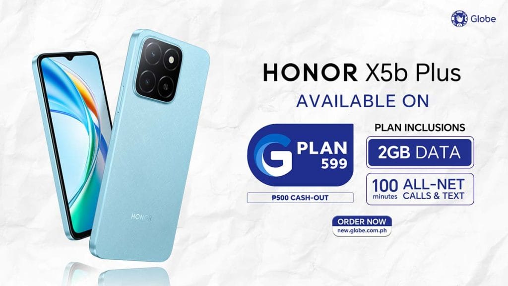 HONOR X5b Plus Globe postpaid plan details via Revu Philippines