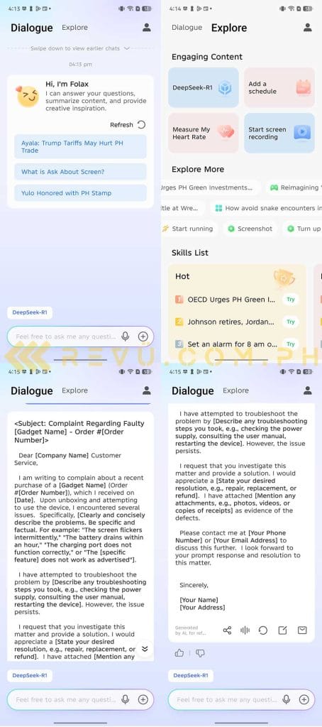 Infinix NOTE 50 Pro Folax AI Assistant feature via Revu Philippines