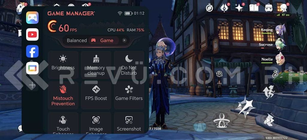 Genshin Impact game performance on the HONOR 400 Pro 5G via Revu Philippines