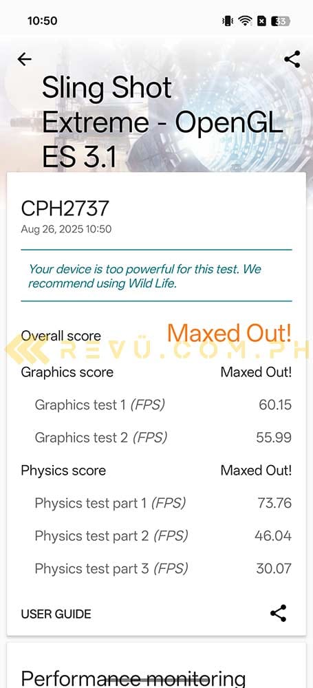 OPPO Reno14 5G benchmark score by Revu Philippines-3DMark Sling Shot Extreme