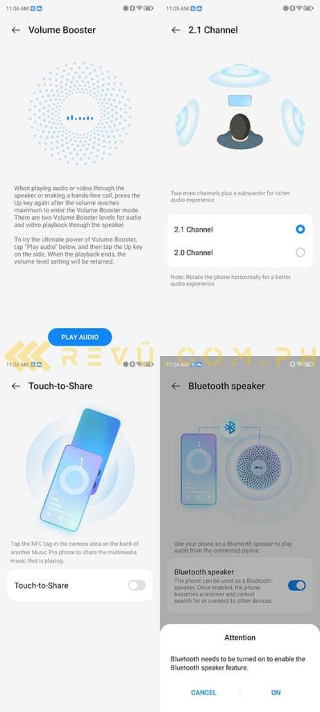 Nubia Music Pro audio features via Revu Philippines