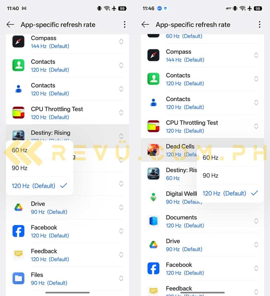 Realme 15 pro 5g The refresh rate is capped 120Hz for games, but cetain system apps can run at 144Hz