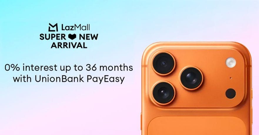 Apple iPhone 17 Series Lazada LazMall zero percent installment plans with UnionBank PayEasy via Revu Philippines