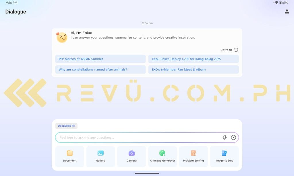 Folax on the Infinix XPAD 20 Pro via Revu Philippines
