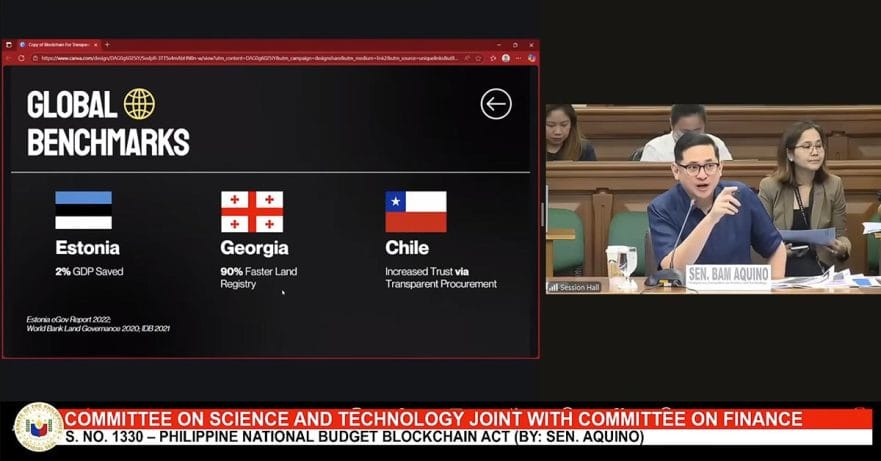Philippine National Budget Blockchain Act hearing by Sen Bam Aquino via Revu Philippines