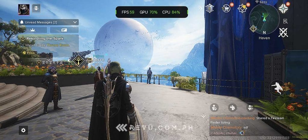 Destiny Rising gaming performance on the OPPO Find X9 by Revu Philippines