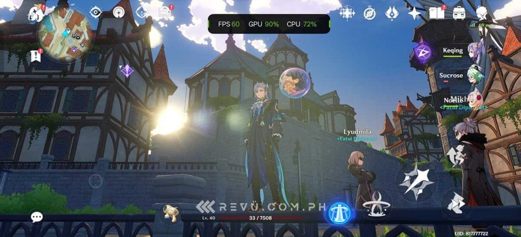 Genshin Impact gaming performance on the OPPO Find X9 by Revu Philippines