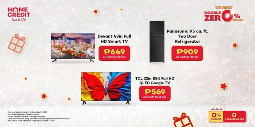 Home Credit All-Out Appliance HOLIdeals promos via Revu Philippines