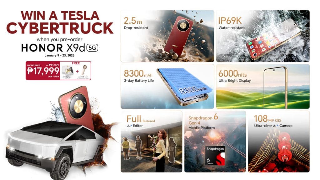 HONOR X9d 5G key specs and promo prize via REVU Philippines