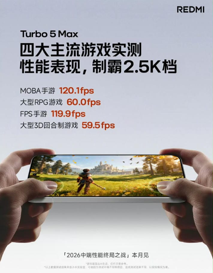 REDMI Turbo 5 Max gaming performance details teased via REVU Philippines