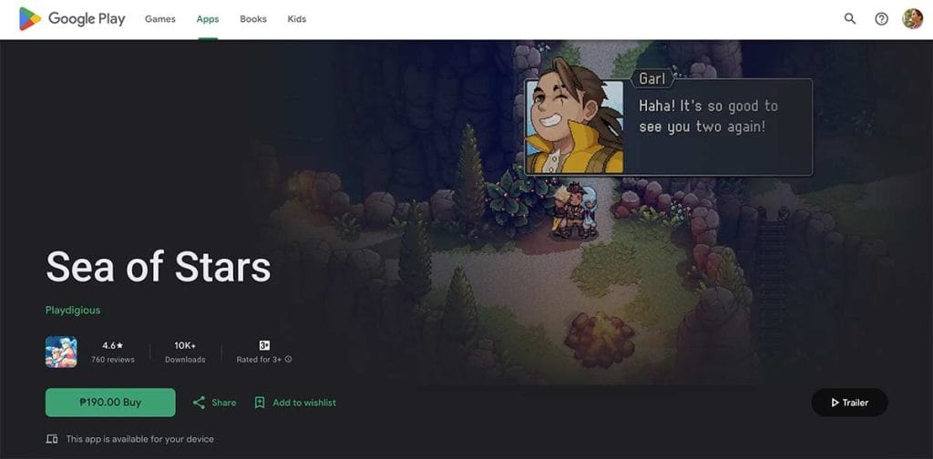 Sea of Stars mobile version discounted price REVU Philippines