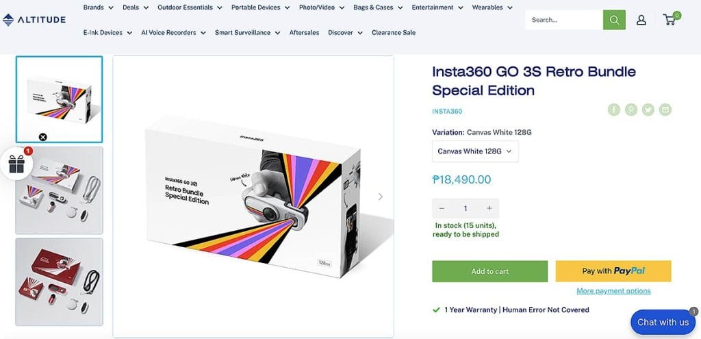 Insta360 GO 3S Retro Bundle Special Edition spotted price REVU Philippines