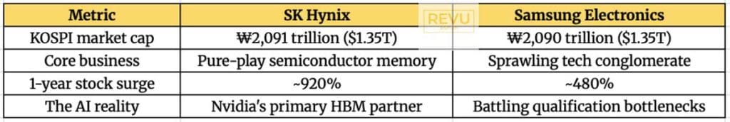 SK Hynix vs Samsung comparison South Korea most valuable company June 2026 REVU Philippines