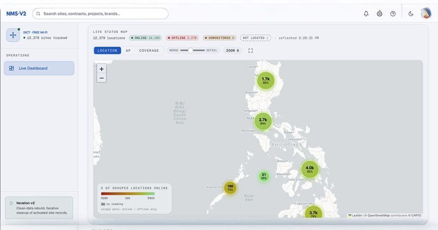 DICT online dashboard free Wi-Fi monitoring REVU Philippines
